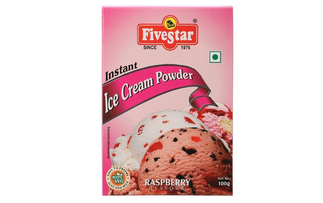 Five Star Instant Ice Cream Powder, Raspberry Flavour   Box  100 grams